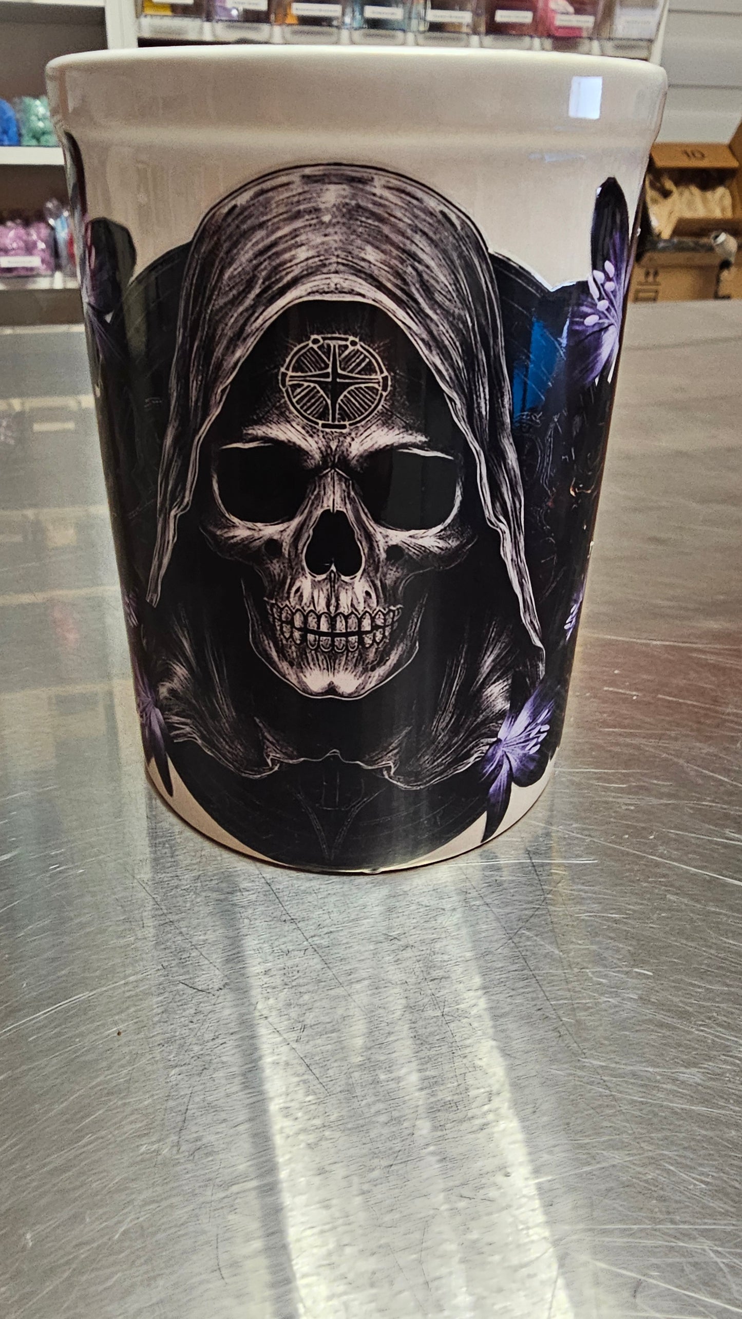 Gothic Skull &amp; Black Roses - UVDTF Wrap for cups/hard surfaces sticker