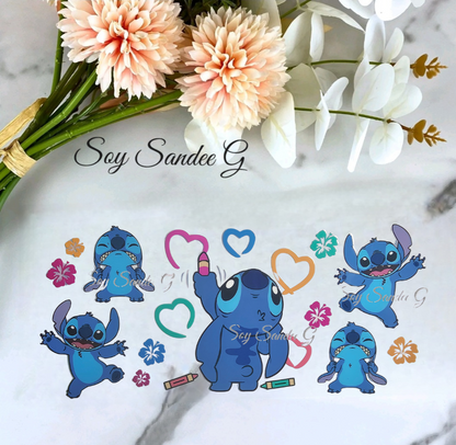 Stitch Crayons - UVDTF wrap for cups/hard surfaces sticker