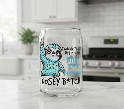 Nosey B*tch Sloth - UVDTF Decal for cups/hard surfaces sticker