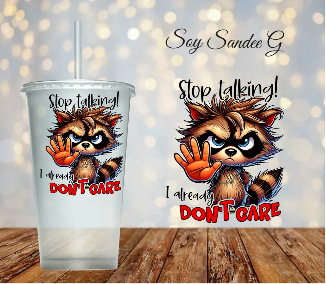 Stop Talking Raccoon - UVDTF Decal for cups/hard surfaces sticker