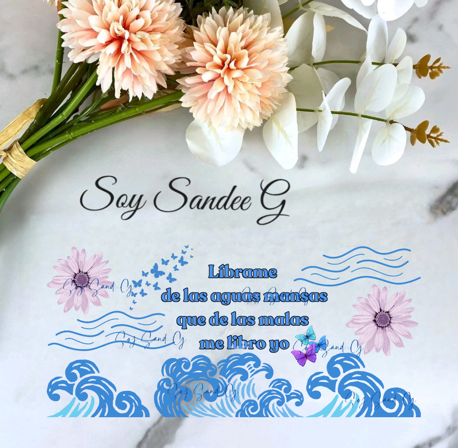 Líbrame de las Aguas Mansas (Free me from...) - UVDTF Wrap for cups/hard surfaces sticker