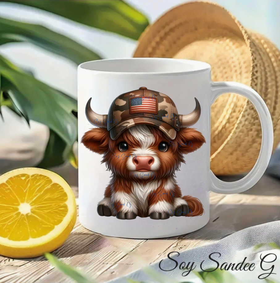 Calcomanía UVDTF de vaca patriótica