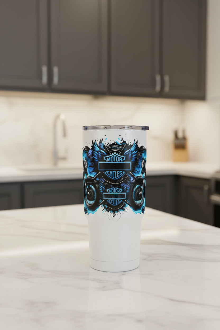 Blue Motorcycles - UVDTF Wrap for cups/hard surfaces sticker