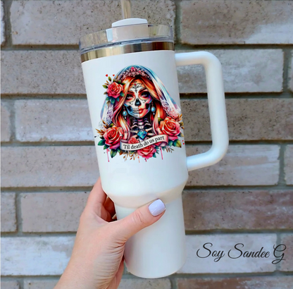 Til Death DO Us Part Skully - UVDTF Decal for cups/hard surfaces sticker