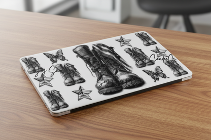 Military Boots, Stars & Butterflies - UVDTF wrap for cups/hard surfaces sticker