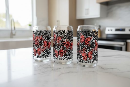 Orange Monarch Butterflies - UVDTF Wrap for cups/hard surfaces sticker