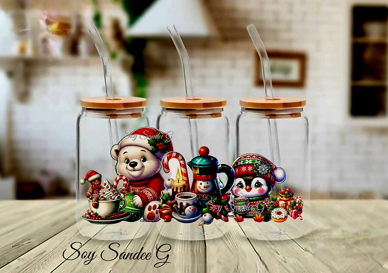 Polar Bear &  Penguin - UVDTF Wrap for cups/hard surfaces sticker