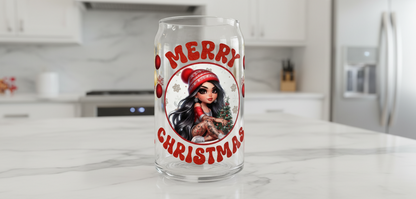 Merry Christmas Red & Gold Ornaments - UVDTF Wrap for cups/hard surfaces sticker