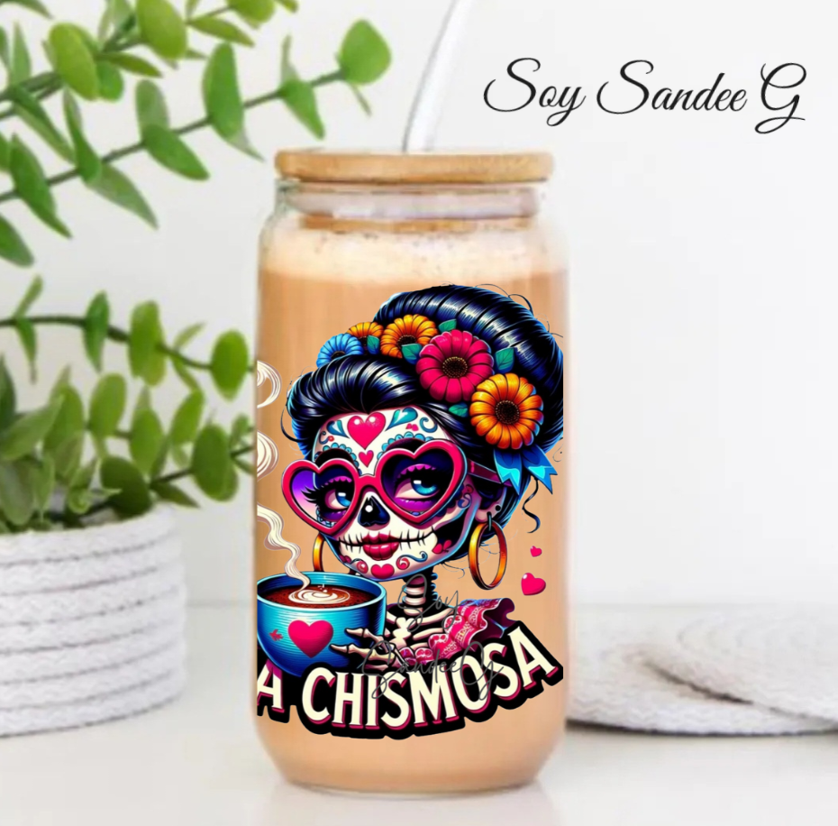 La Chismosa Sugar Skull(The Gossip) - UVDTF Decal for cups/hard surfaces sticker