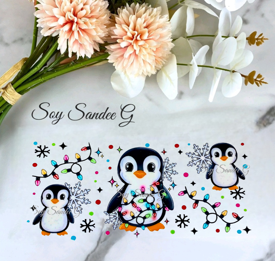 Penguin Lights - UVDTF Wrap for cups/hard surfaces sticker