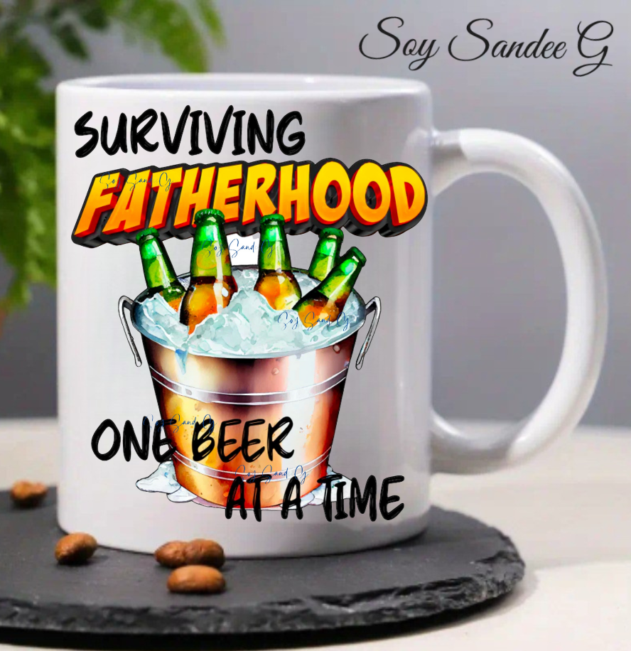 Surviving Fatherhood One Beer at a Time - UVDTF Decal for cups/hard surfaces sticker