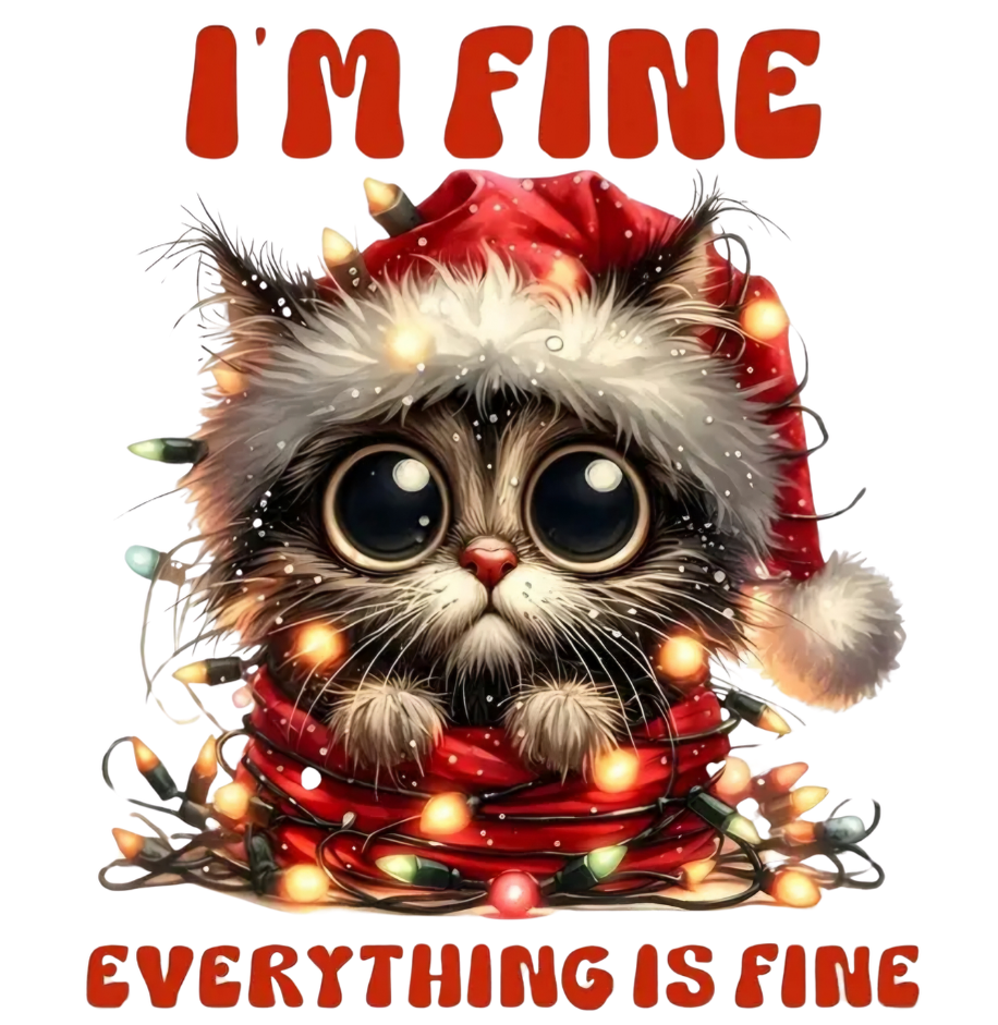 I'm Fine, Everything is Fine Cat - UVDTF Decal