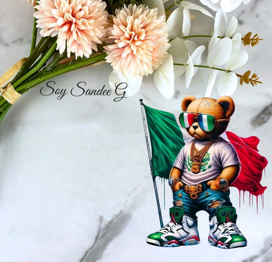 Mexican Bear &  Flag - UVDTF Decal for cups/hard surfaces