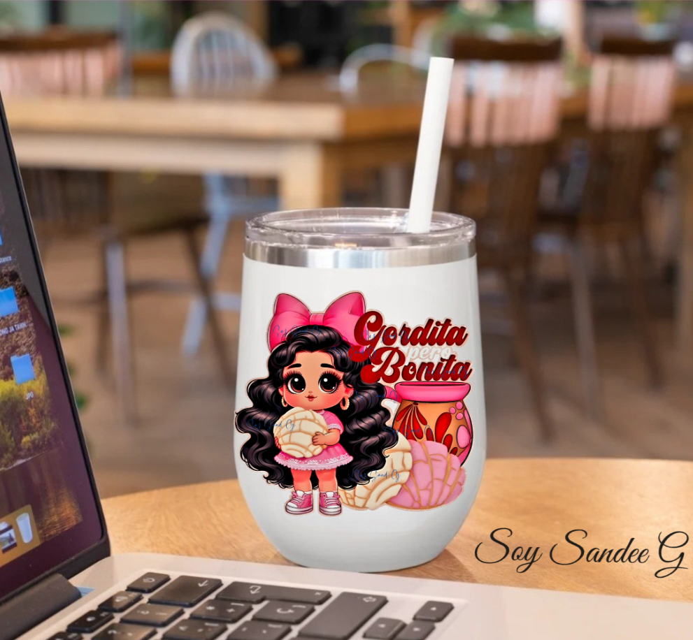 Pink Gordita pero Bonita Girl - UVDTF Decal for cups/hard surfaces