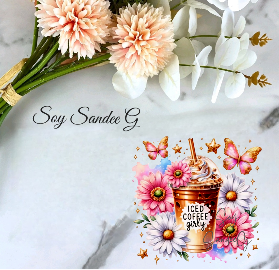 Iced Coffee Girly - UVDTF Decal for cups/hard surfaces sticker