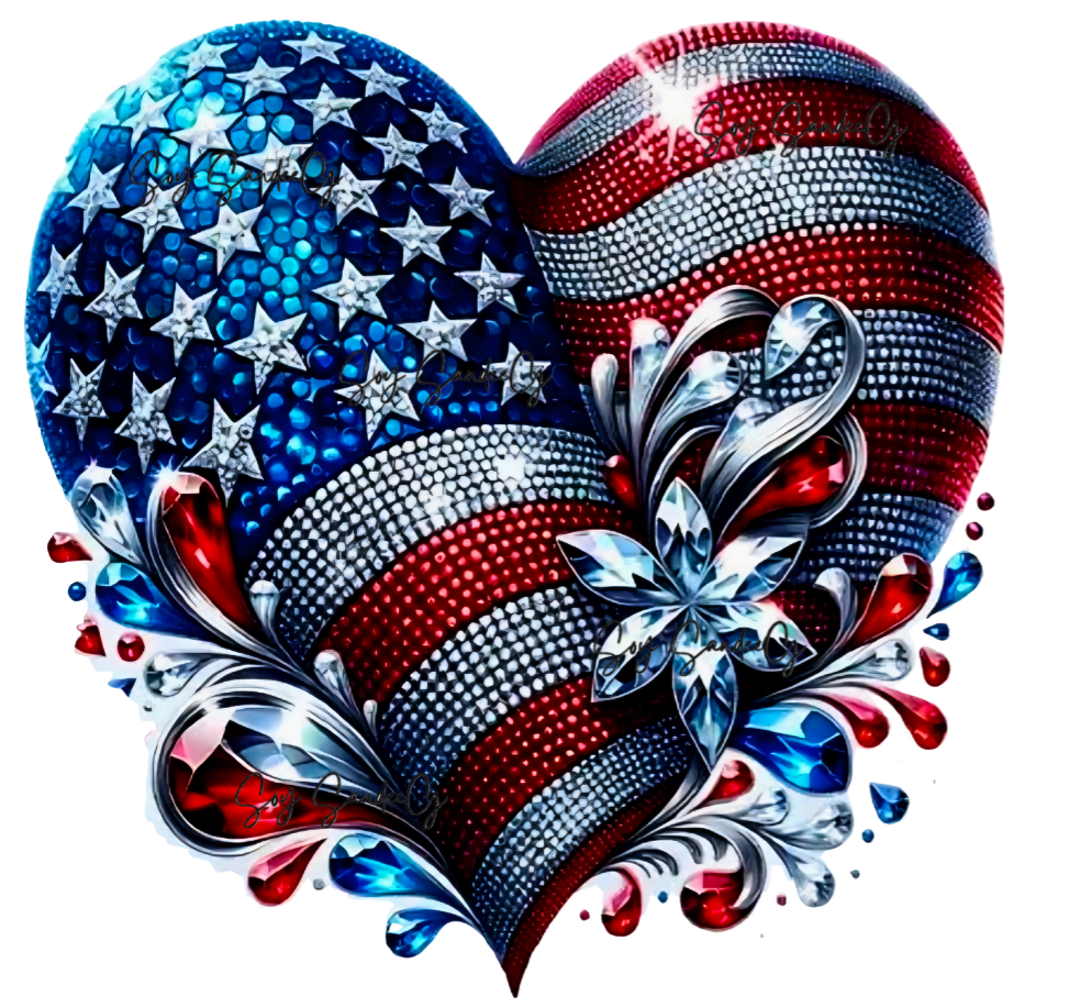 USA Heart - UVDTF Decal for cups/hard surfaces sticker