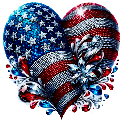 USA Heart - UVDTF Decal for cups/hard surfaces sticker