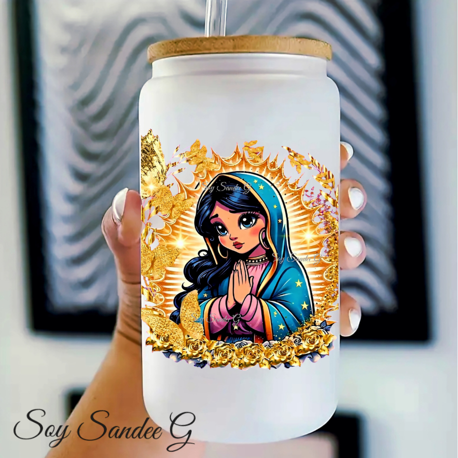 Golden Virgencita - UVDTF decal for cups/hard surfaces sticker