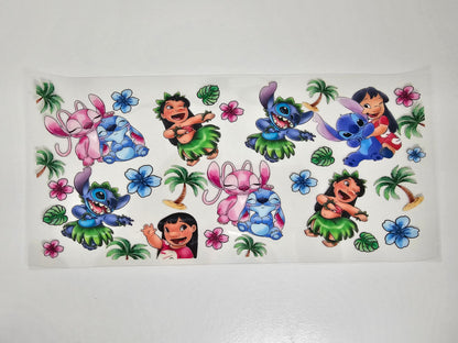 Stitch Luau - UVDTF Wrap for cups/hard surfaces sticker