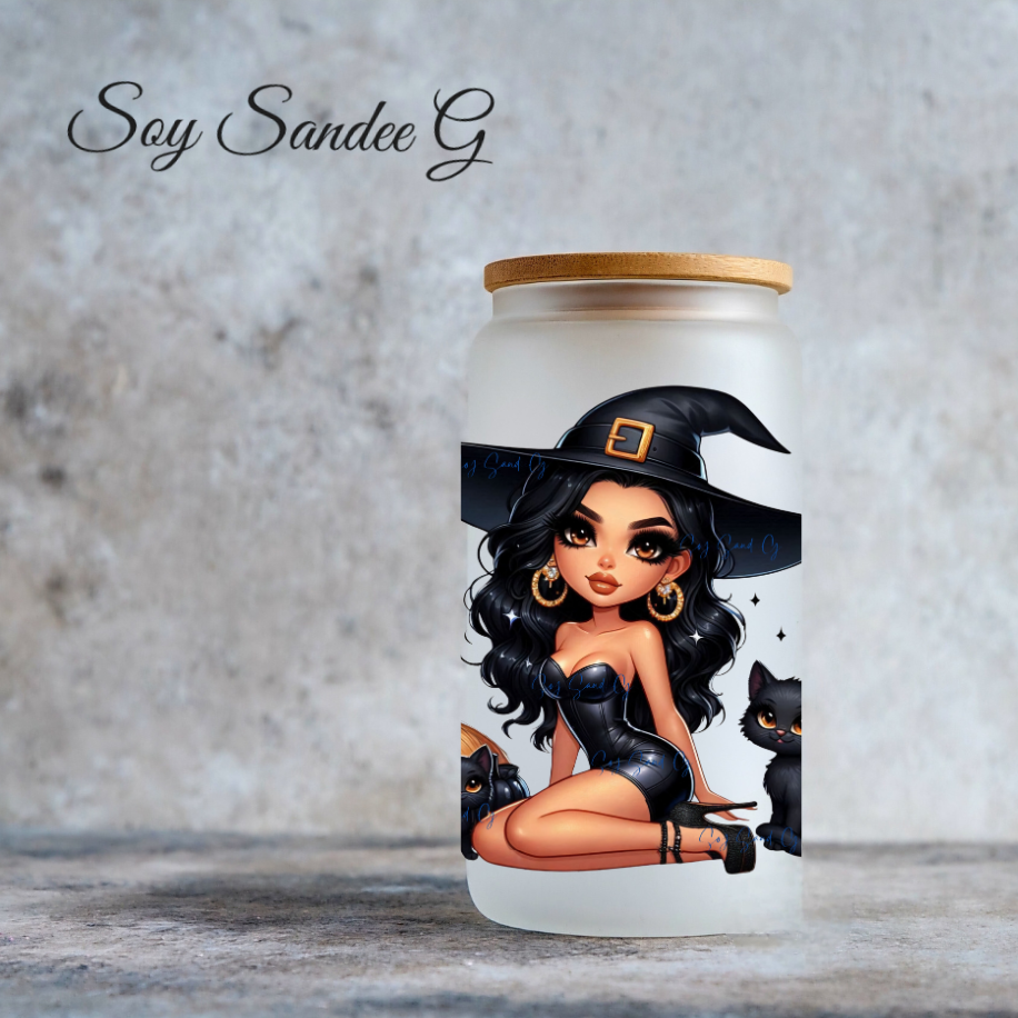 Sexy Latina Witch Black - UVDTF Decal for cups/hard surfaces sticker