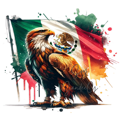 Mexican Eagle & Flag - UVDTF Decal for cups/hard surfaces sticker