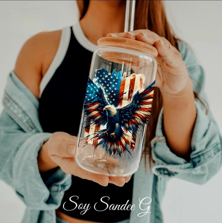 American Eagle & Flag - UVDTF Decal for cups/hard surfaces sticker