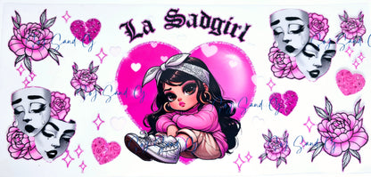 La Sadgirl Pink UVDTF Wrap for cups/hard surfaces sticker