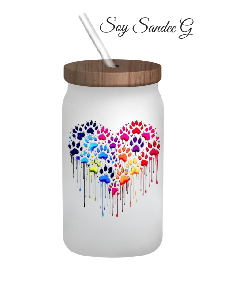 Animal Paw Print Heart - UVDTF Decal for cups/hard surfaces sticker