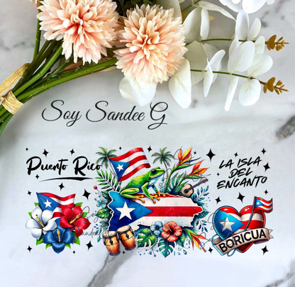 Puerto Rico - UVDTF Wrap for cups/hard surfaces sticker