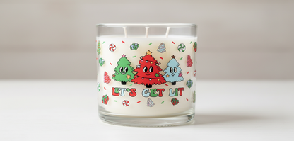 Lets Get Lit Christmas Trees - UVDTF Wrap for cups/hard surfaces sticker