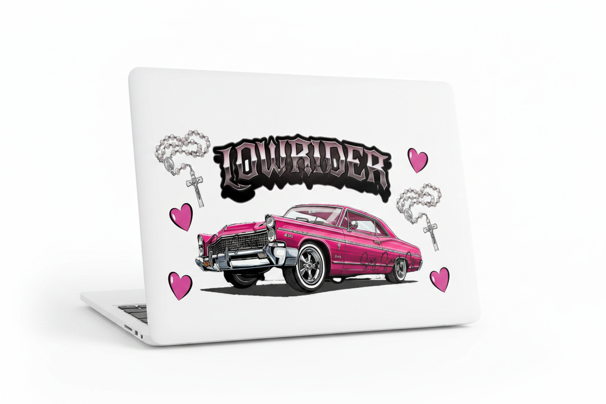 Pink Lowrider - UVDTF Wrap for cups/hard surfaces sticker