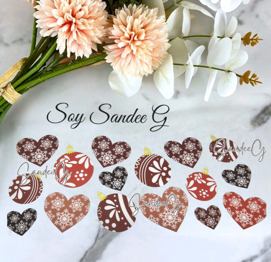 Brown Christmas Ornaments - UVDTF Wrap for cups/hard surfaces sticker