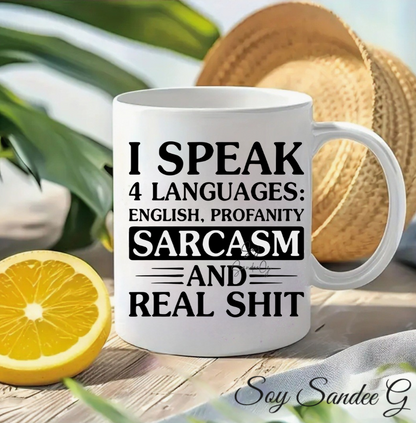 I Speak 4 Languages - UVDTF Decal for cups/hard surfaces sticker
