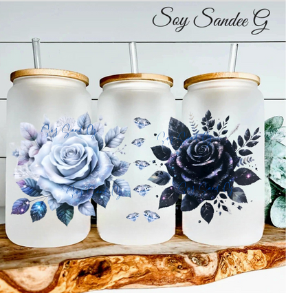 Black & White Rose - UVDTF Wrap for cups/hard surfaces sticker