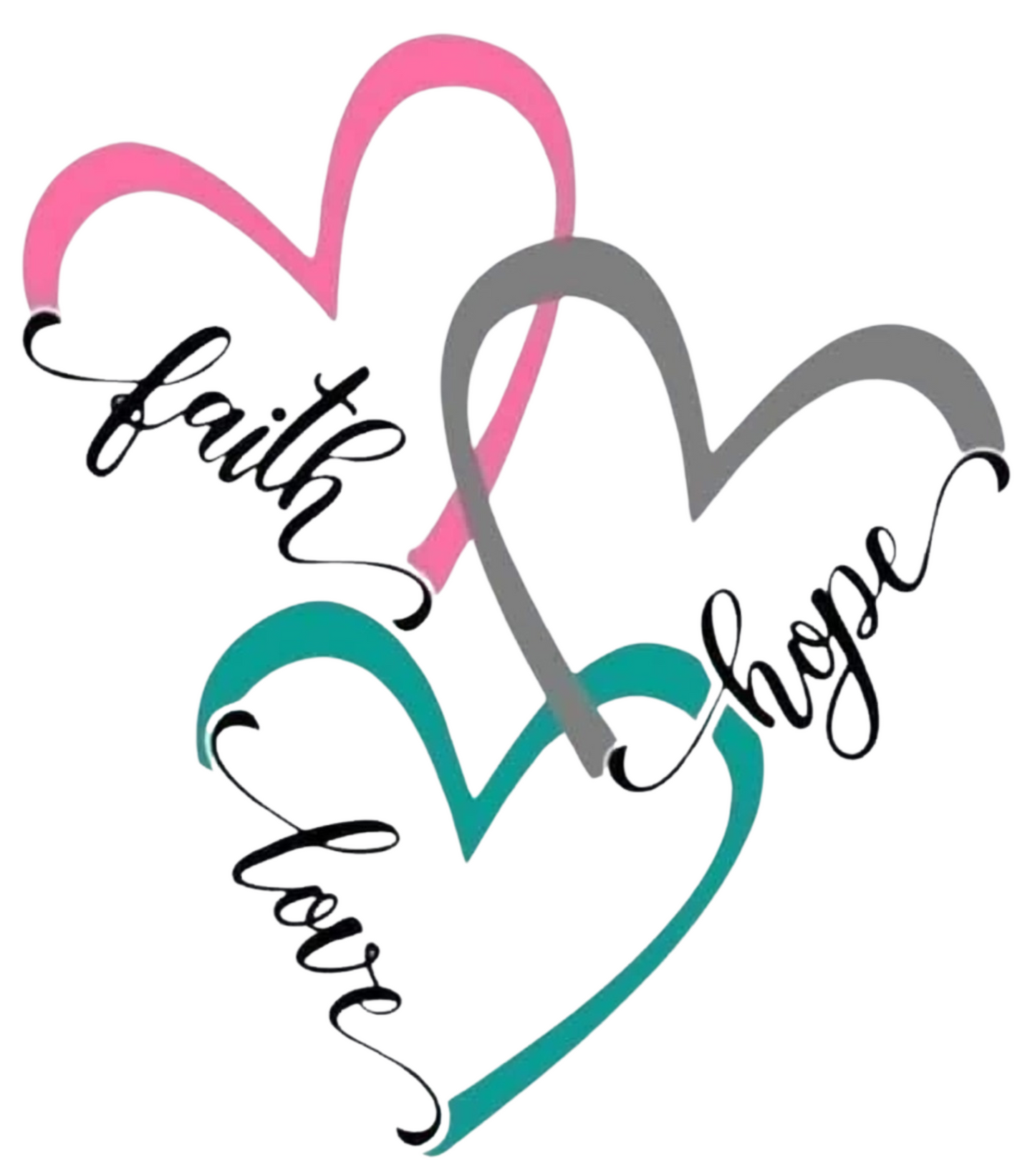 Faith Love Hope Hearts UVDTF Decal