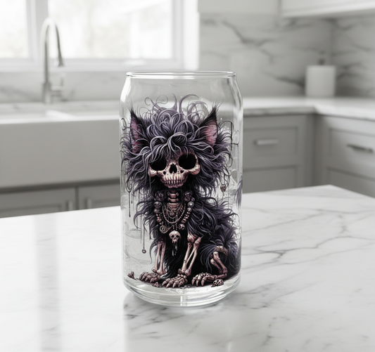 Skeleton Black Cat - UVDTF Decal for cups/hard surfaces sticker