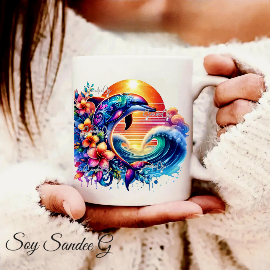 Dolphin Wave - UVDTF Decal for cups/hard surfaces sticker