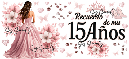 Mis Quince Pink - UVDTF Wrap for cups/hard surfaces sticker