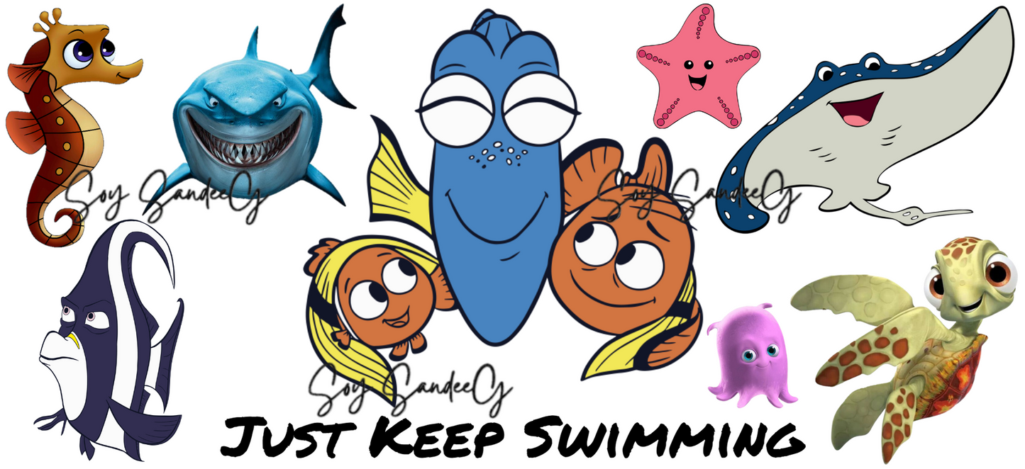 Just Keep Swimming - UVDTF wrap for cups/hard surfaces sticker