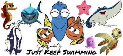 Just Keep Swimming - UVDTF wrap for cups/hard surfaces sticker