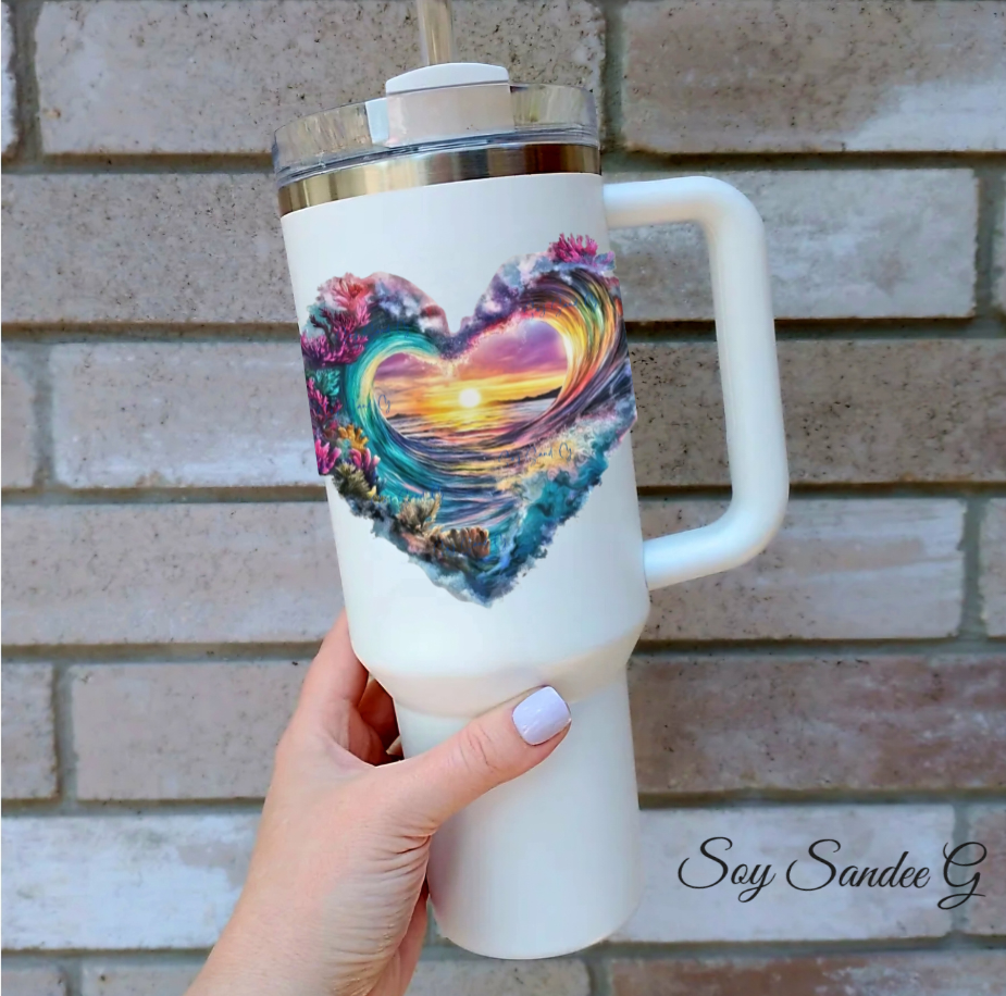 Beach Heart - UVDTF Decal for cups/hard surfaces sticker