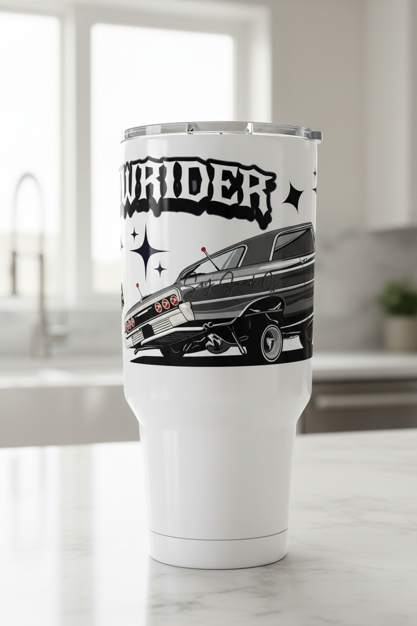 Black Lowrider - UVDTF Wrap for cups/hard surfaces sticker