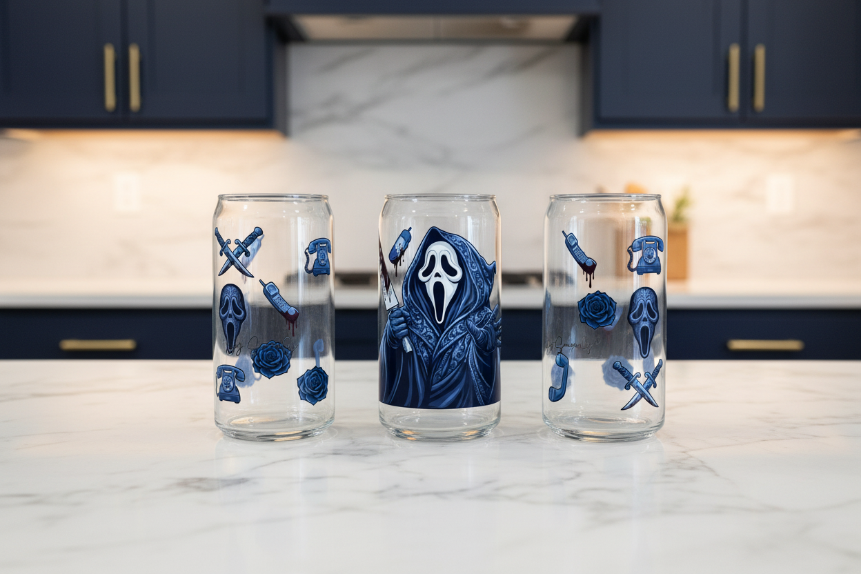 Blue Ghostface - UVDTF Wrap for cups/hard surfaces sticker