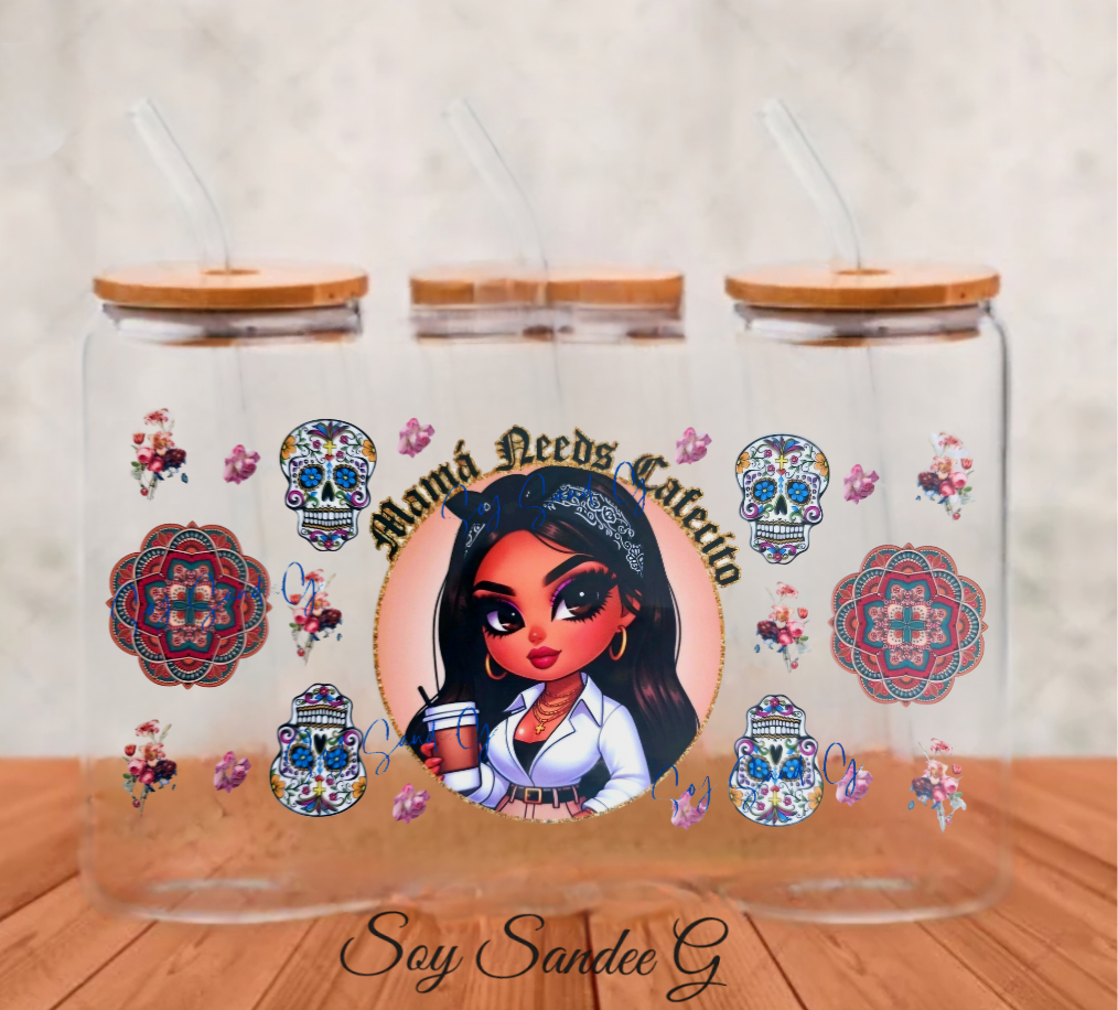 Mamá Needs Cafecito - UVDTF Wrap for cups/hard surfaces sticker