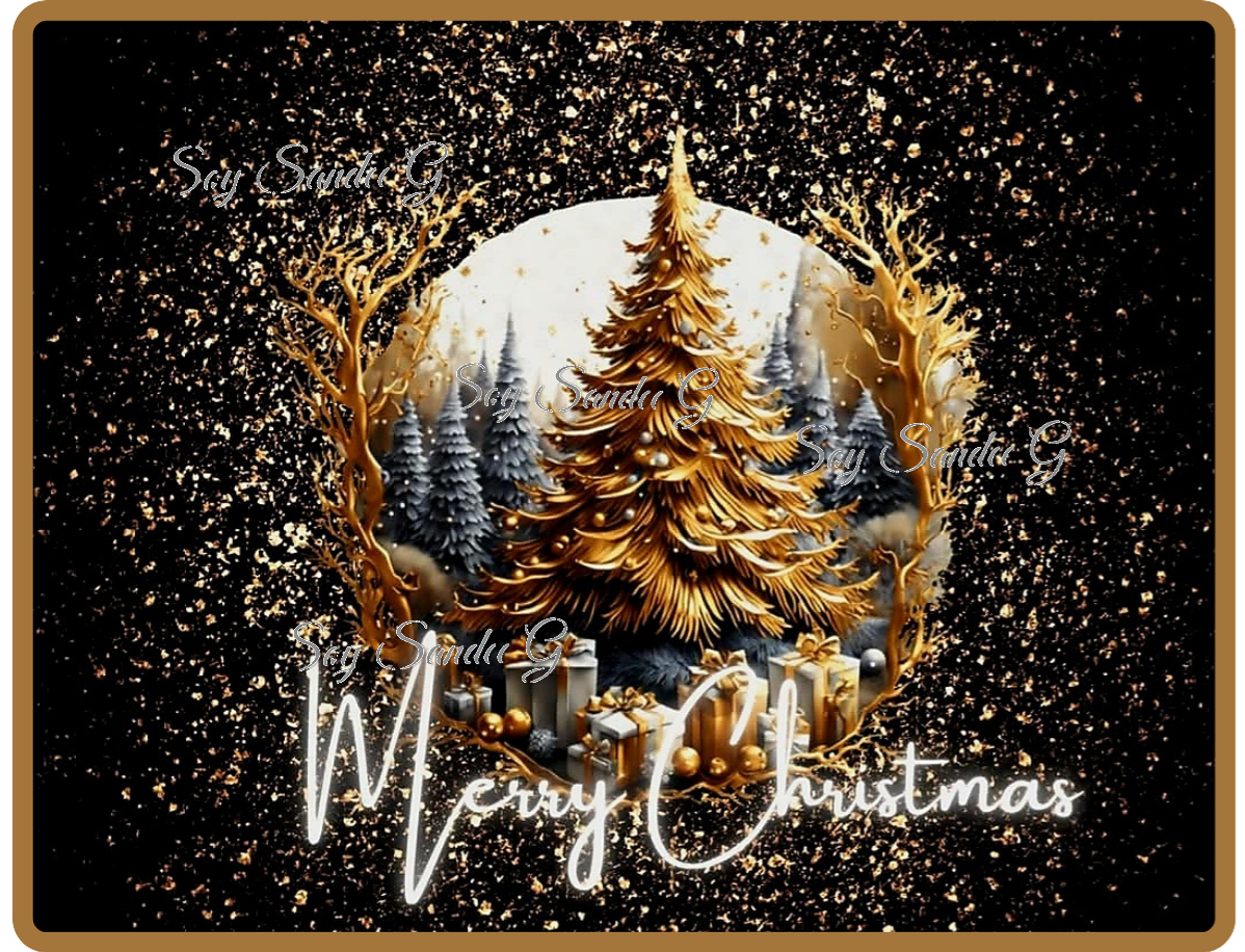Golden Merry Christmas - UVDTF Decal for cups/hard surfaces sticker