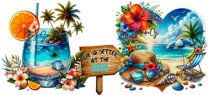 Life is Better at the Beach - UVDTF Wrap for cups/hard surfaces sticker