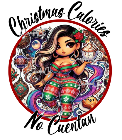 Christmas Calories No Cuentan - UVDTF Decal for cups/hard surfaces sticker
