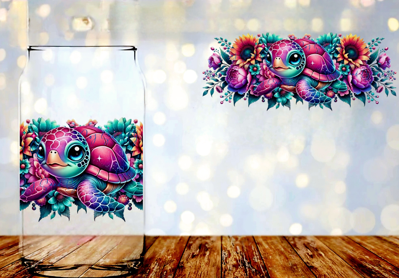 Neon Turtle - UVDTF Wrap for cups/hard surfaces sticker