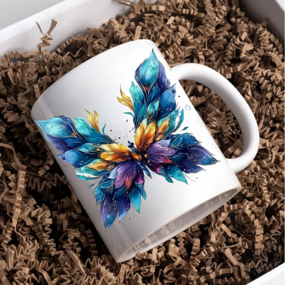 Blue Leaves Butterfly - UVDTF Decal