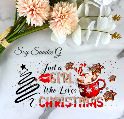 Just a Girl who Loves Christmas - UVDTF Wrap for cups/hard surfaces sticker